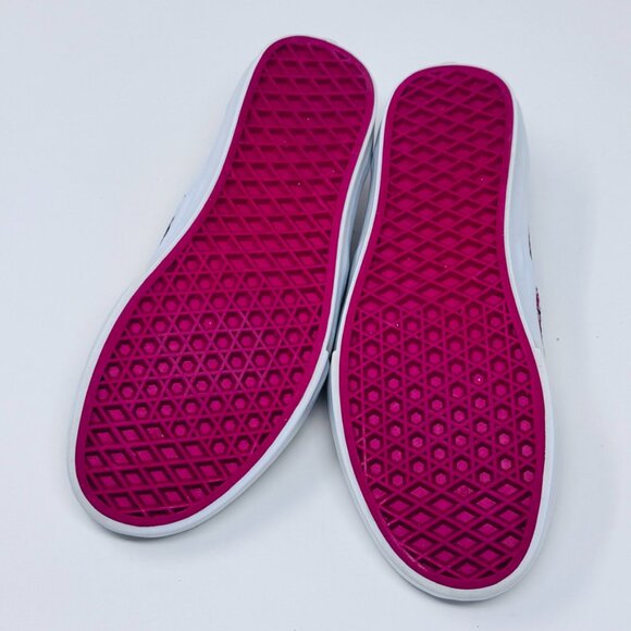 Vans Women Men Red Gray Cream Woven Canvas Lace up Sneaker  Size 8 Women 6.5 Men - Picture 8 of 10